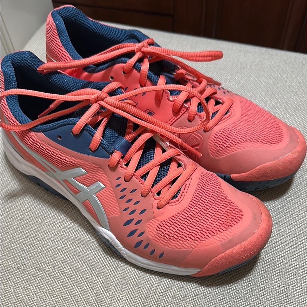 ASICS Coral and Navy Sneakers women’s 8